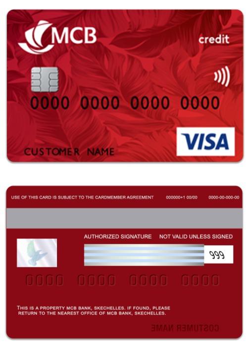 Seychelles MCB Bank visa credit card